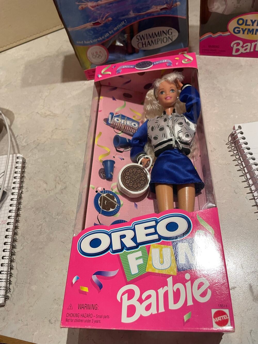 Vintage Barbie 1997 Oreo Fun Barbie w Oreo cookies glasses Oreo purse Mattel NOS